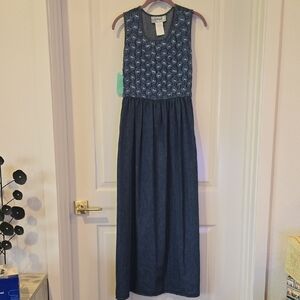 D.Frank Nordstrom Denim-Blue Smocked Maxi Dress
